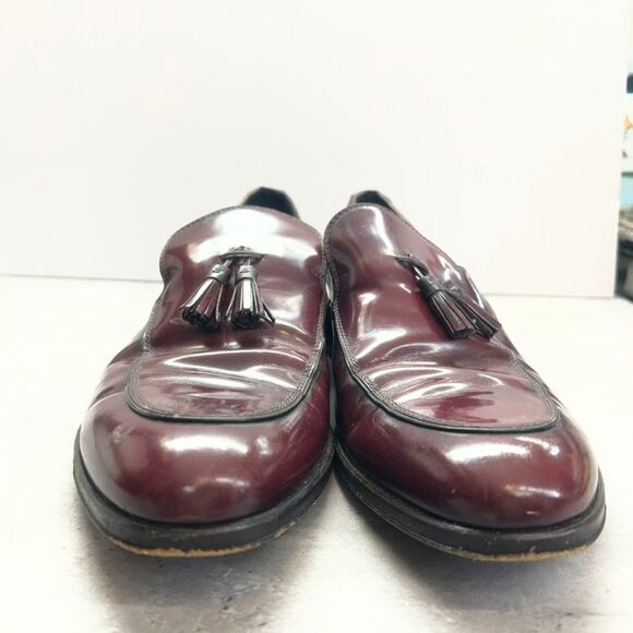 Ermenegildo Zegna Burgundy Leather Tassel Slip-On Loafer Shoes Mens Size 8.5 EE main image 8